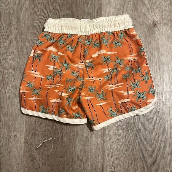 Kid's Cat & Jack Orange Tropical Palm Tree Print Swimsuit Shorts - Picture 4 of 7